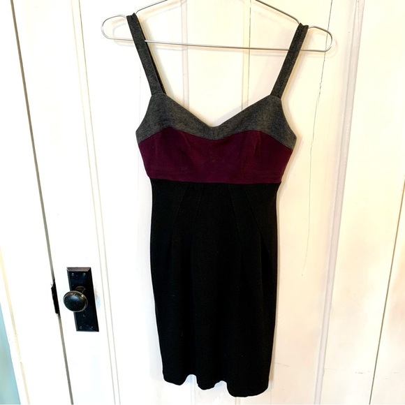 Ella Moss Black and Burgundy Mini Dress - Picture 1 of 7